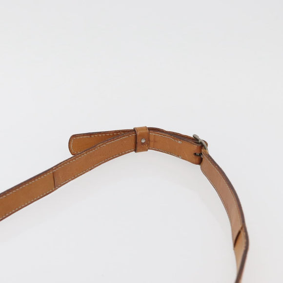 CELINE Macadam Canvas Shoulder Bag PVC Beige Gold Auth YKZ1092