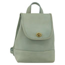 Coach Backpack Leather Green Gold Auth YKZ1093A-1