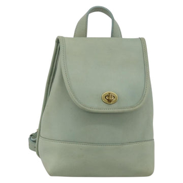Coach Backpack Leather Green Gold Auth YKZ1093A
