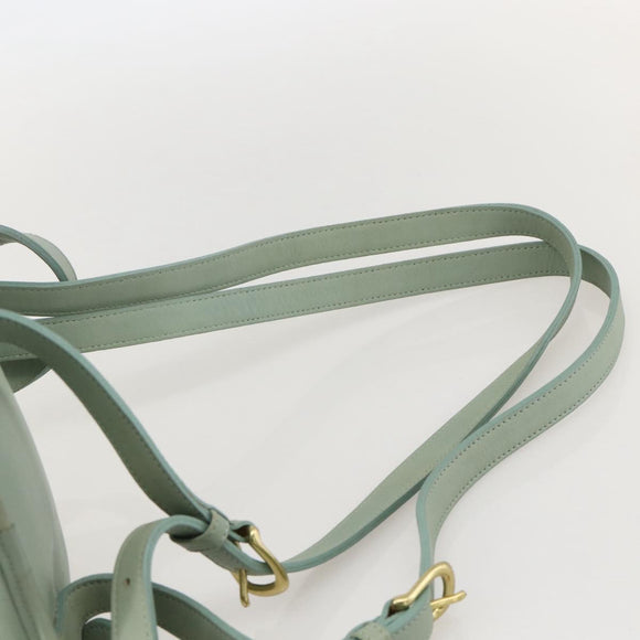 Coach Backpack Leather Green Gold Auth YKZ1093A