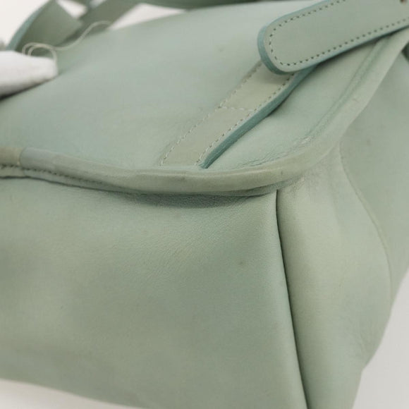 Coach Backpack Leather Green Gold Auth YKZ1093A