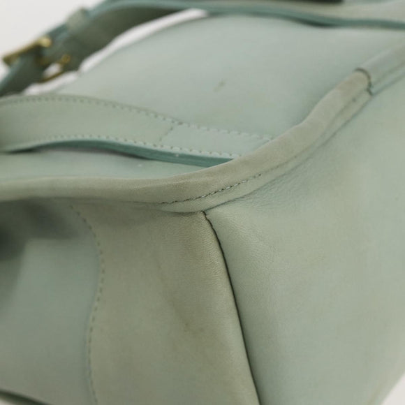 Coach Backpack Leather Green Gold Auth YKZ1093A