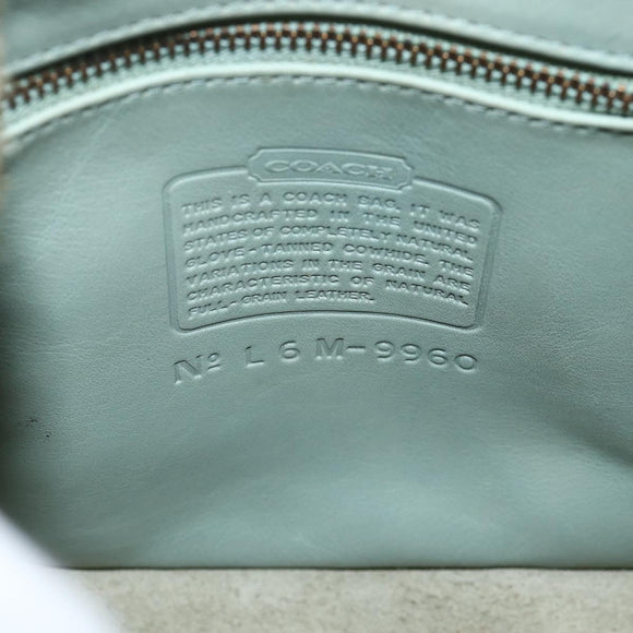 Coach Backpack Leather Green Gold Auth YKZ1093A