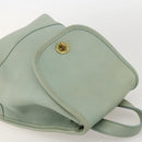 Coach Backpack Leather Green Gold Auth YKZ1093A-6