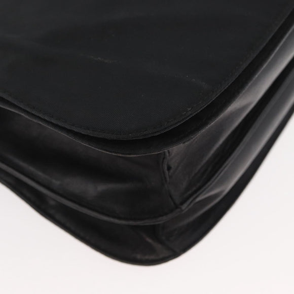 PRADA Shoulder Bag Nylon Black Silver Auth YKZ1095A