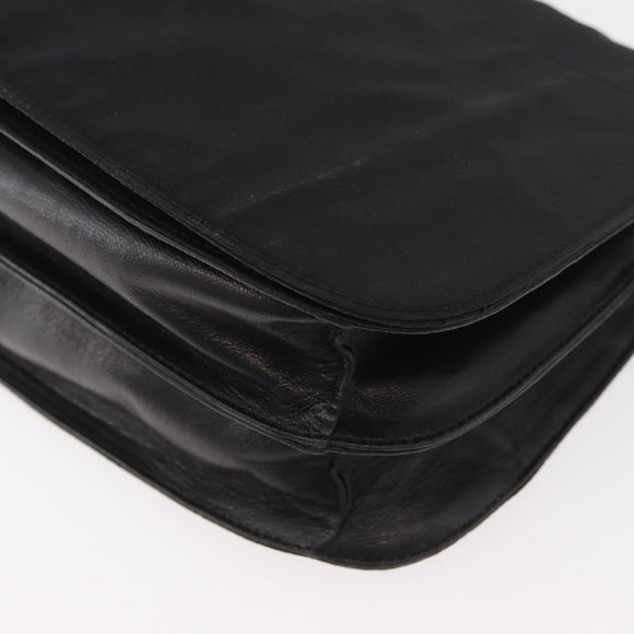 PRADA Umhängetasche Nylon Schwarz Silber Auth YKZ1095A