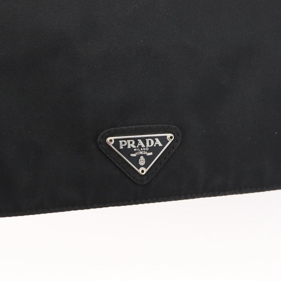 PRADA Umhängetasche Nylon Schwarz Silber Auth YKZ1095A