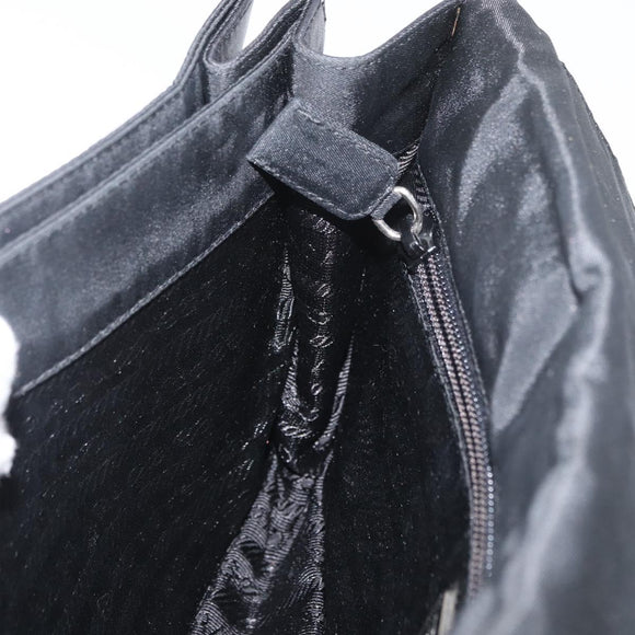 PRADA Umhängetasche Nylon Schwarz Silber Auth YKZ1095A