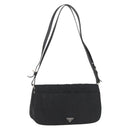 PRADA Shoulder Bag Nylon Black Silver Auth YKZ1095A-1