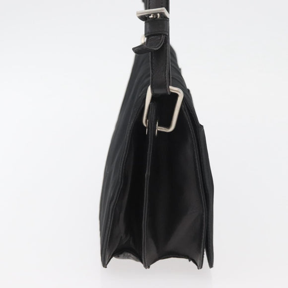 PRADA Shoulder Bag Nylon Black Silver Auth YKZ1095A