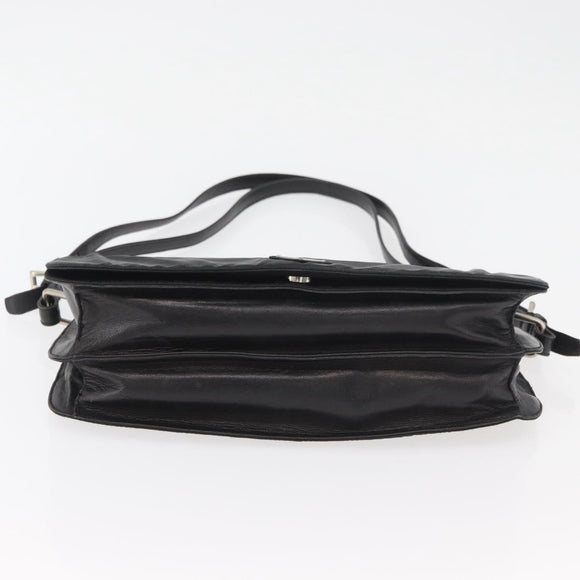 PRADA Shoulder Bag Nylon Black Silver Auth YKZ1095A