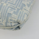 FENDI Zucca Canvas Mamma Baguette Shoulder Bag Blue Gold Auth YKZ1096V-14