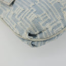 FENDI Zucca Canvas Mamma Baguette Shoulder Bag Blue Gold Auth YKZ1096V-15