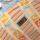 FENDI Zucca Canvas Mamma Baguette Shoulder Bag Blue Gold Auth YKZ1096V-20