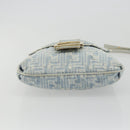 FENDI Zucca Canvas Mamma Baguette Shoulder Bag Blue Gold Auth YKZ1096V-5