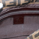 FENDI Zucca Canvas Mamma Baguette Shoulder Bag Brown Black Auth YKZ1097SAV-20