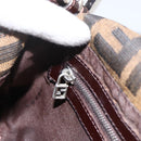 FENDI Zucca Canvas Mamma Baguette Shoulder Bag Brown Black Auth YKZ1097SAV-23