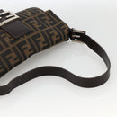 FENDI Zucca Canvas Mamma Baguette Shoulder Bag Brown Black Auth YKZ1097SAV-7