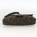 FENDI Zucca Canvas Mamma Baguette Shoulder Bag Brown Black Auth YKZ1097SAV-5