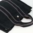 HERMES Fourre Tout PM Hand Bag Canvas Black Silver Auth YKZ1099-6