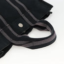 HERMES Fourre Tout PM Hand Bag Canvas Black Silver Auth YKZ1099-7