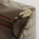GUCCI GG Supreme Web Sherry Line Boston Bag PVC Beige Gold Red Auth YKZ109A-10