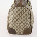 GUCCI GG Supreme Web Sherry Line Boston Bag PVC Beige Gold Red Auth YKZ109A-3