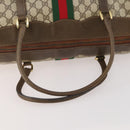 GUCCI GG Supreme Web Sherry Line Boston Bag PVC Beige Gold Red Auth YKZ109A-7