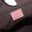 GUCCI GG Canvas Abbey Tote Bag Suede Pink Gold 141472 Auth YKZ110-17