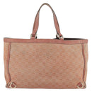 GUCCI GG Canvas Abbey Tote Bag Suede Pink Gold 141472 Auth YKZ110-2