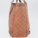 GUCCI GG Canvas Abbey Tote Bag Suede Pink Gold 141472 Auth YKZ110-3