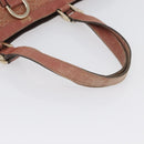 GUCCI GG Canvas Abbey Tote Bag Suede Pink Gold 141472 Auth YKZ110-7