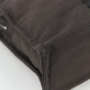 HERMES Her Line MM Hand Bag Canvas Gray Auth YKZ1100-14