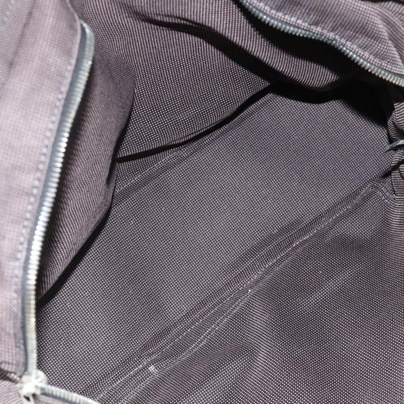 HERMES Her Line MM Hand Bag Canvas Gray Auth YKZ1100
