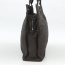 HERMES Her Line MM Hand Bag Canvas Gray Auth YKZ1100-3