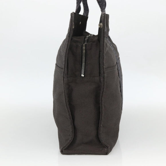 HERMES Her Line MM Hand Bag Canvas Gray Auth YKZ1100