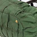 PRADA Hand Bag Nylon 2way Green Gold Auth YKZ1101-10