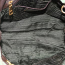 PRADA Hand Bag Nylon 2way Green Gold Auth YKZ1101-11