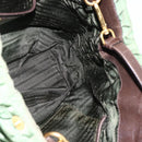 PRADA Hand Bag Nylon 2way Green Gold Auth YKZ1101-20