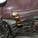 PRADA Hand Bag Nylon 2way Green Gold Auth YKZ1101-22
