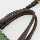 PRADA Hand Bag Nylon 2way Green Gold Auth YKZ1101-8