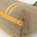 PRADA Tote Bag Canvas 2way Beige Gold Auth YKZ1102-18