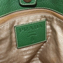 PRADA Tote Bag Canvas 2way Beige Gold Auth YKZ1102-19