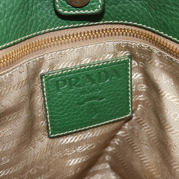 PRADA Tote Bag Canvas 2way Beige Gold Auth YKZ1102