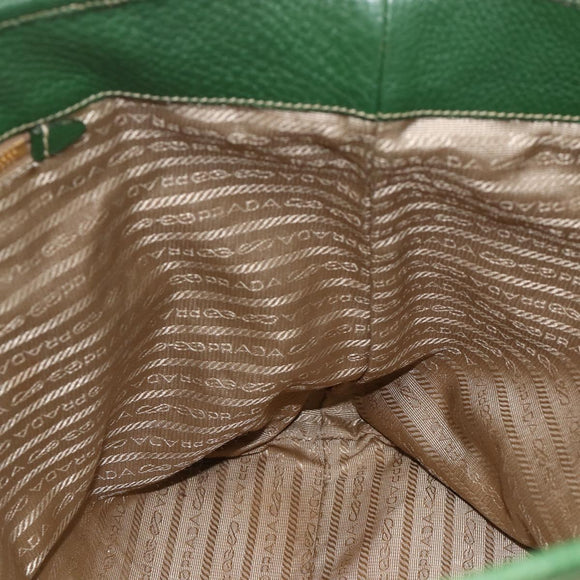 PRADA Tote Bag Canvas 2way Beige Gold Auth YKZ1102