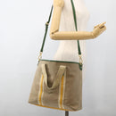 PRADA Tote Bag Canvas 2way Beige Gold Auth YKZ1102-24
