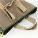 PRADA Tote Bag Canvas 2way Beige Gold Auth YKZ1102-6