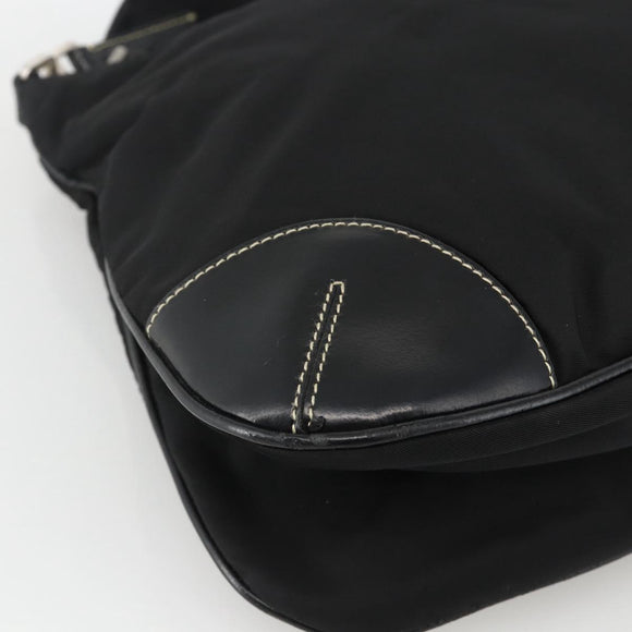 PRADA Shoulder Bag Nylon Black Silver Auth YKZ1103