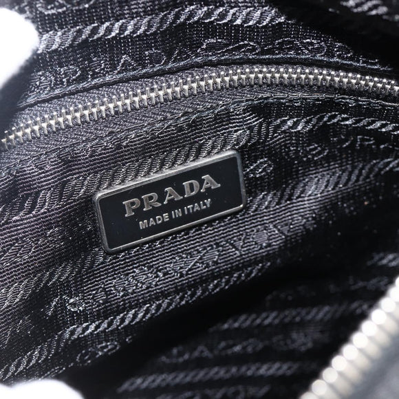 PRADA Shoulder Bag Nylon Black Silver Auth YKZ1103