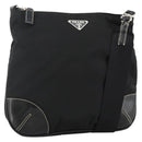 PRADA Shoulder Bag Nylon Black Silver Auth YKZ1103-1